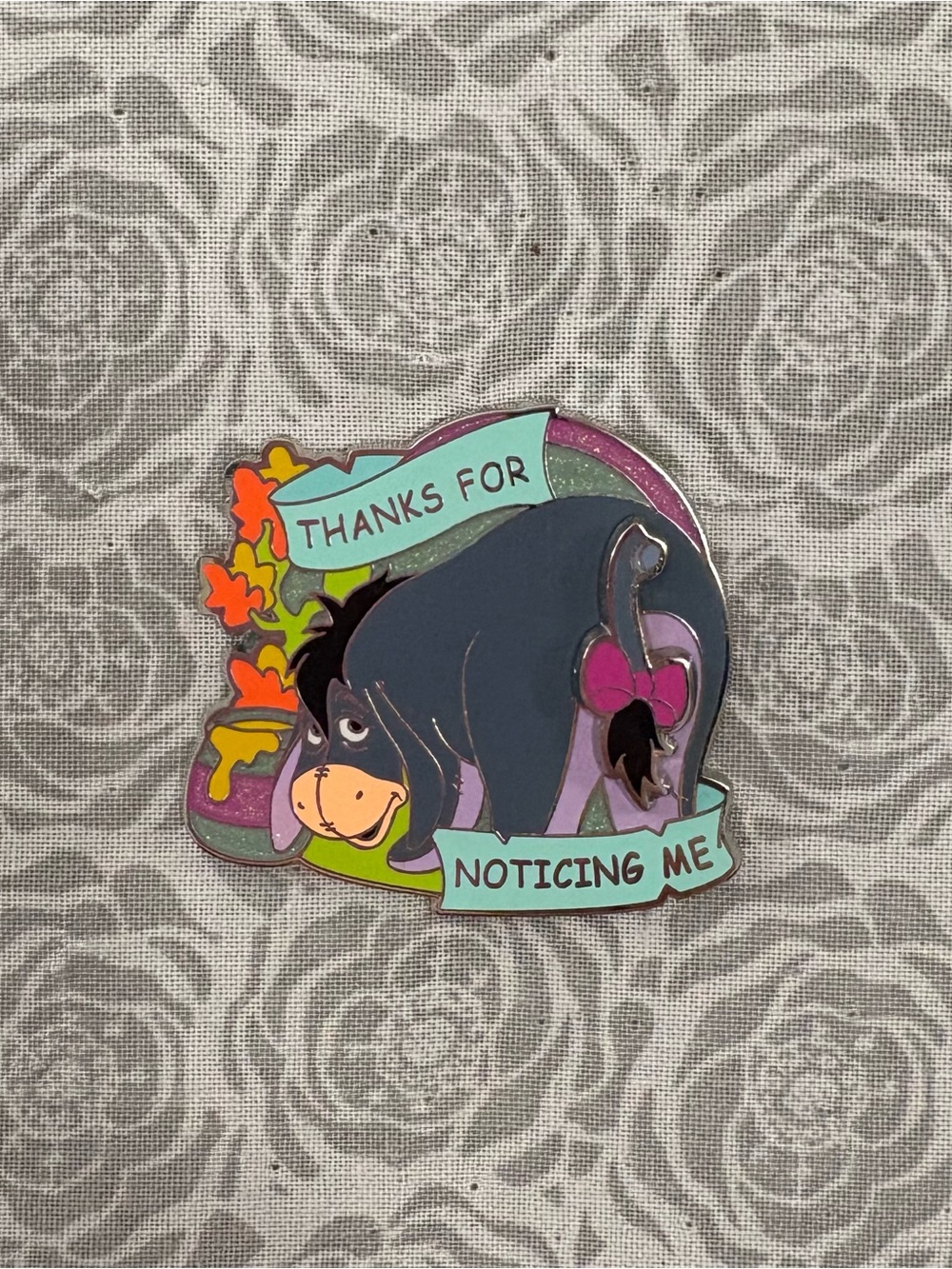 Authentic Disney Official Trading Park Pin- Eeyore “Thanks for noticing me.”